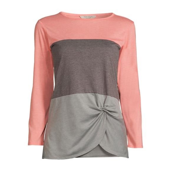 Women’s Twist Knot Pullover Top with Long Sleeves - Picture 5 of 5